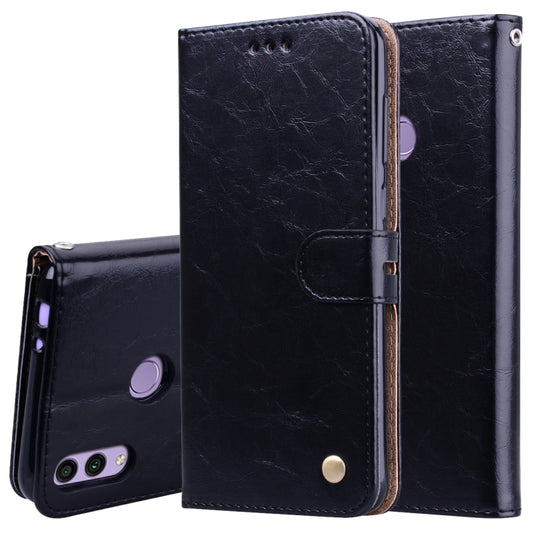Black flip leather phone case with card slots and magnetic holder for Huawei Honor 8C