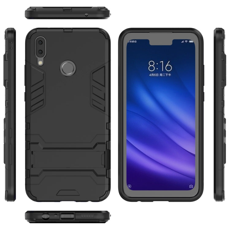Shockproof phone case for Huawei Y9 2019/Enjoy 9 Plus, black with holder