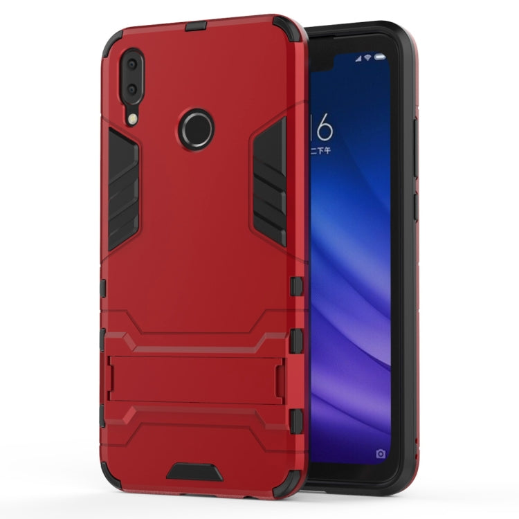 Shockproof phone case for Huawei Y9 2019/Enjoy 9 Plus, red with ring grip