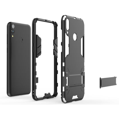 Rugged shockproof phone case for Huawei Honor 8C, black, open cutout design