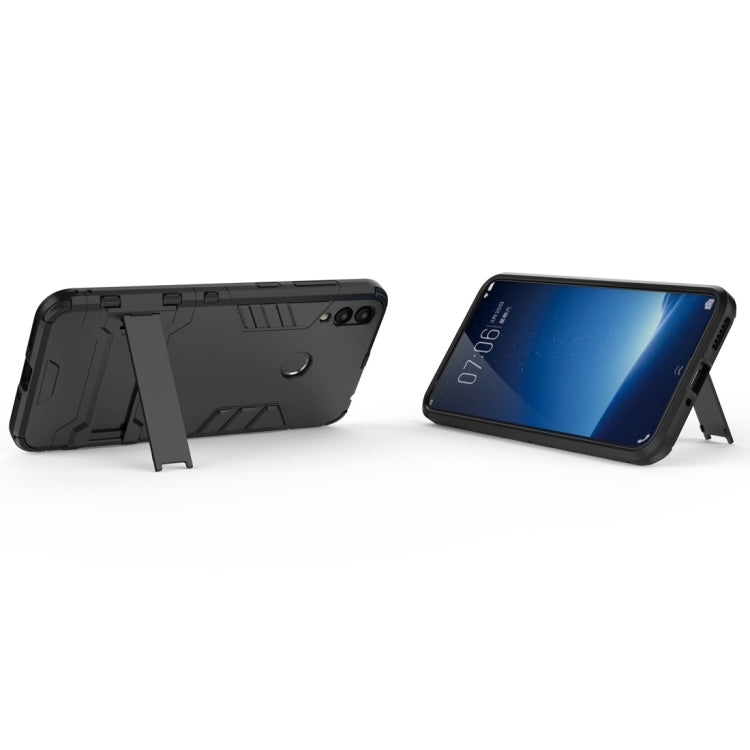 Rugged shockproof phone case for Huawei Honor 8C, black, kickstand for viewing