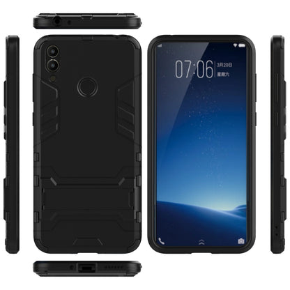 Rugged shockproof phone case for Huawei Honor 8C, black, side buttons and raised edges