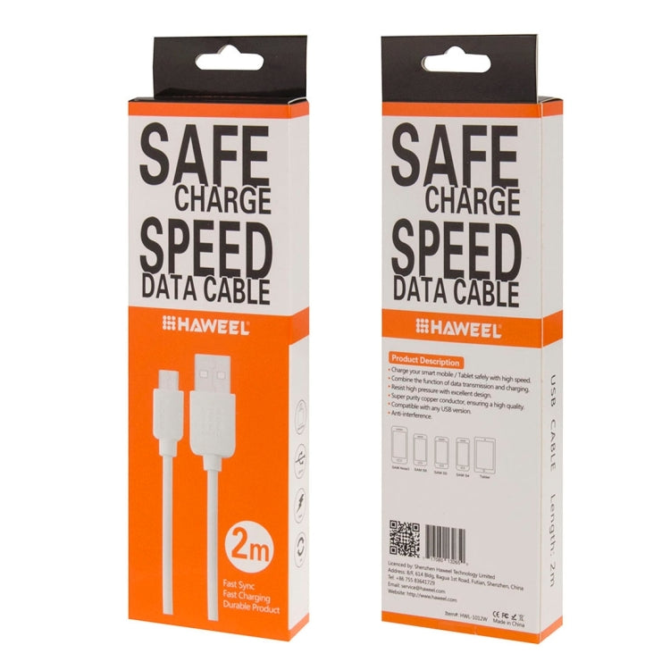 SAFE CHARGE SPEED DATA CABLE retail box, HAAWEEL branding, 2m Micro USB