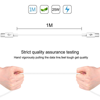 White USB-C to USB-C cable, 1 m, straight with metal connectors at both ends.