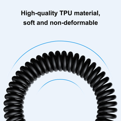 HAWEEL 1.5m 5A USB-C / Type-C to USB-C / Type-C Retractable Coiled PD Fast Charging Cable, 1.5m 5A Type-C