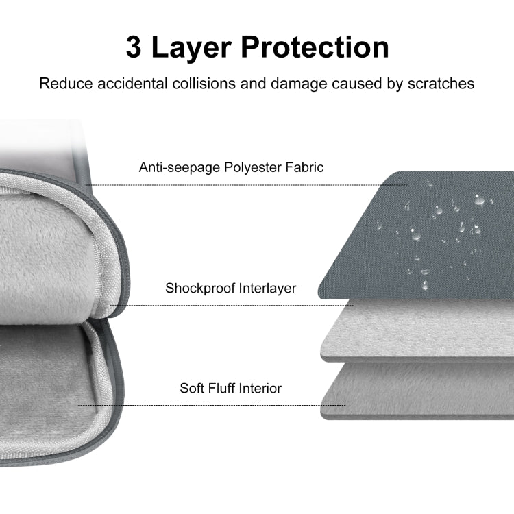 Tablet pouch sleeve showing layered padding sections