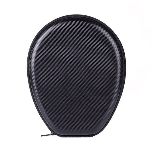EVA hard-shell earphone protection case, oval black with gray textured surface