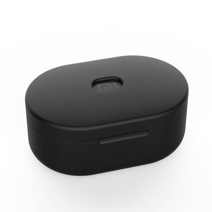 Silicone charging case cover, black, with oval top cutout and charging port slot