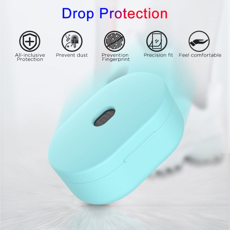 Silicone charging case cover, light blue, oval top opening for charging