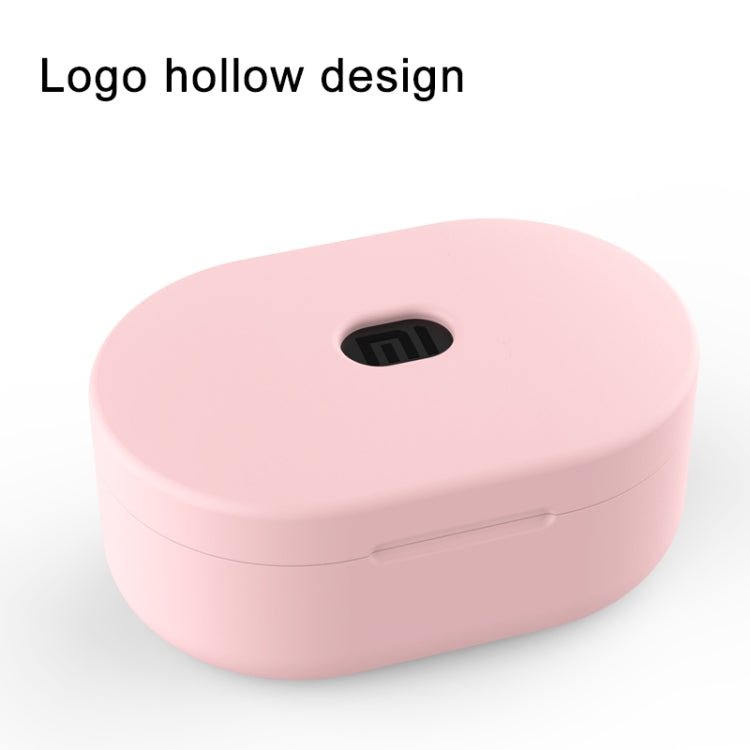 Silicone charging case cover, pink, with oval logo cutout and charging port slot