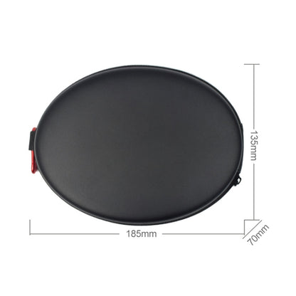Black EVA headphone storage case, 185x135x70mm oval, zip closure