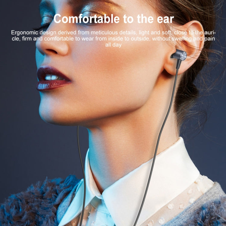 Wired in-ear headphones worn in-ear, black earbuds with USB-C cable