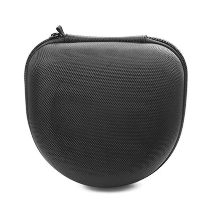 Black hard-shell earphone case with textured exterior and zip closure
