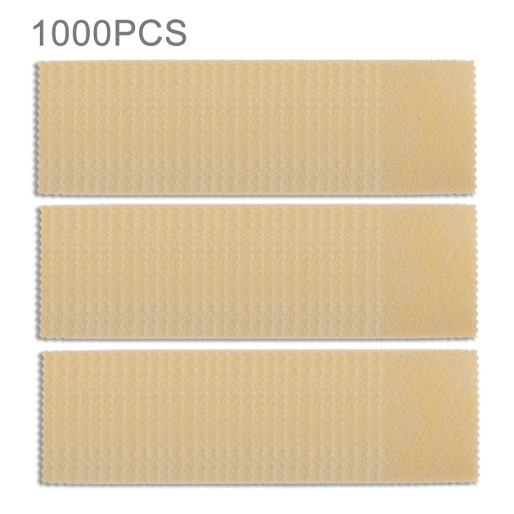 Microfiber non-woven cleaning cloth strips, pale gold, stacked (1000-pack)
