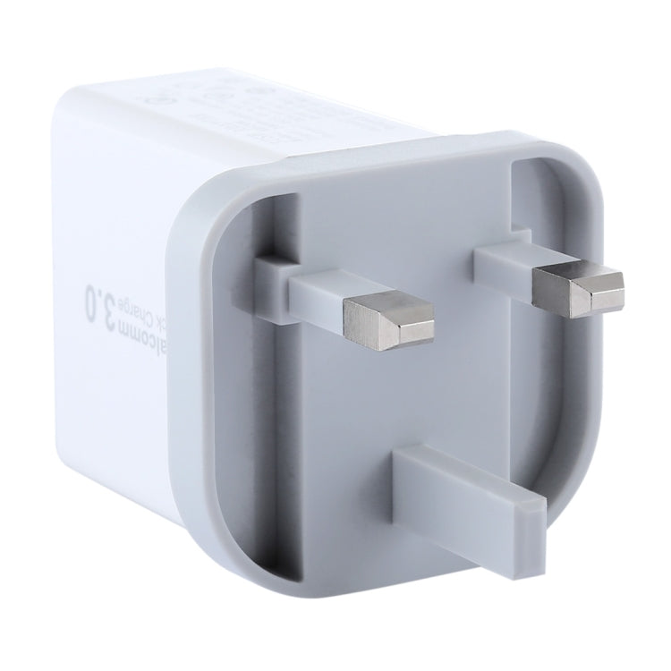 UK plug travel wall charger adapter, white body with UK plug prongs