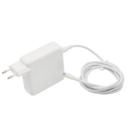 White EU power adapter with Type-C cable, portable wall charger set