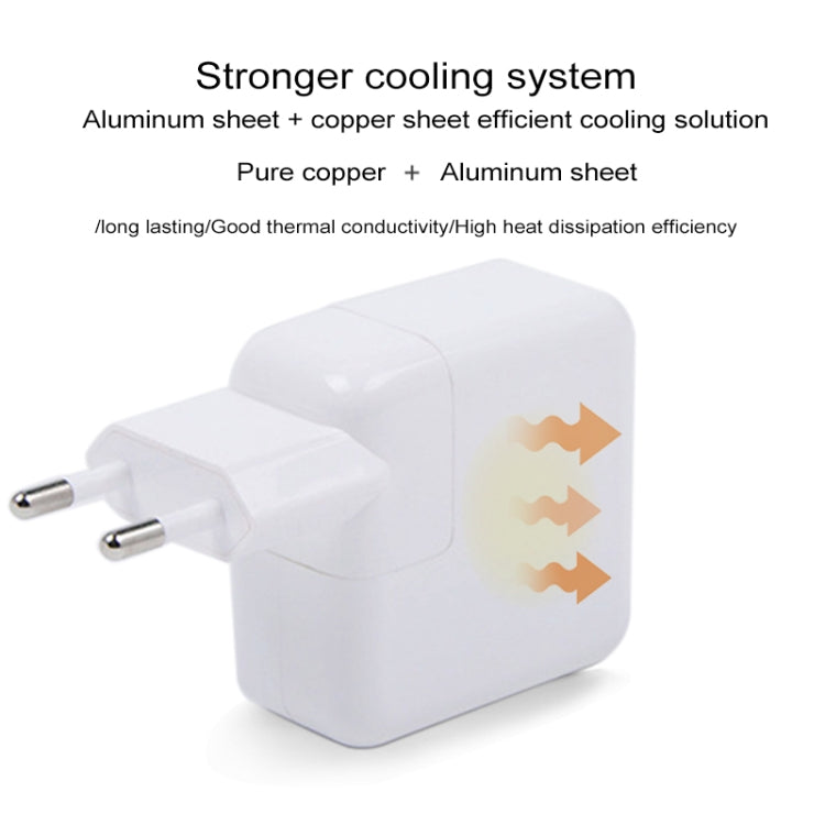 White EU Type-C power adapter with heat-dissipation airflow indicator, compact design
