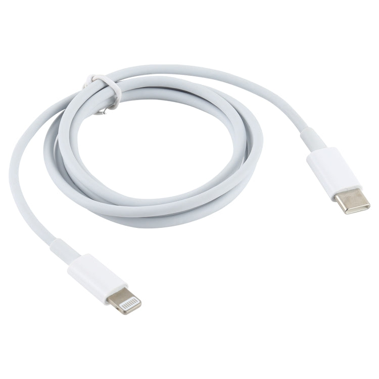 Light gray USB-C to 8-pin data cable with matching connectors for charging