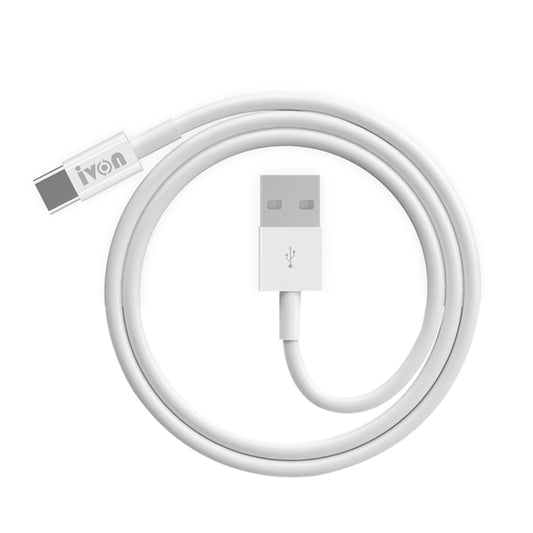 White USB to USB-C charging data cable, 1m length, Type-C connector