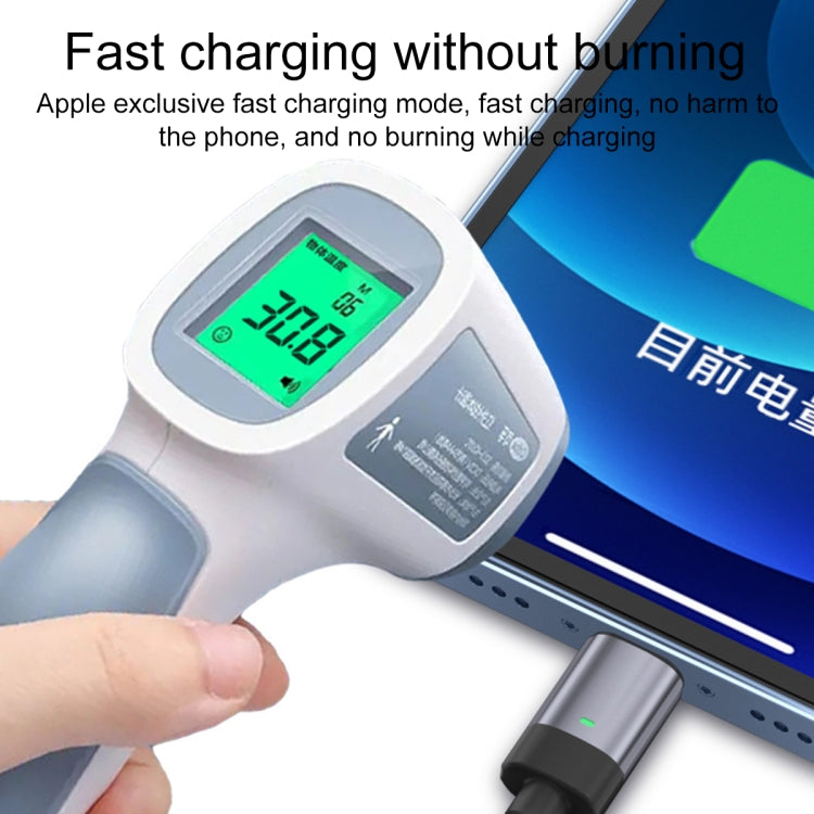 Magnetic charging cable fast-charging setup with LED indicator on connector
