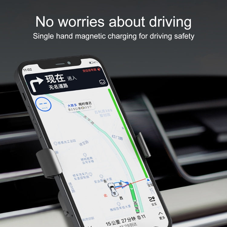 Magnetic charging cable charging a smartphone in a car dashboard