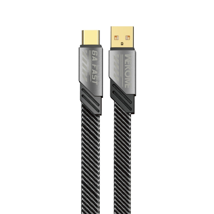 USB to USB-C fast charge cable, black braided jacket, gold-toned USB connectors
