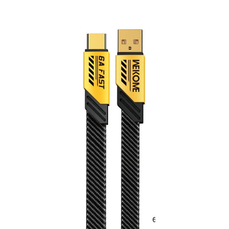 USB to USB-C fast charge cable, yellow-gold connectors, black braided jacket