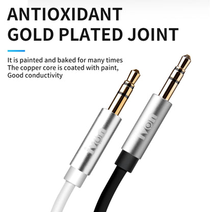 3.5mm AUX audio cable set with gold-plated male plugs, black and white versions