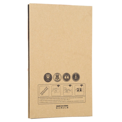 Tempered glass screen protector paper package back with icons and Made in China