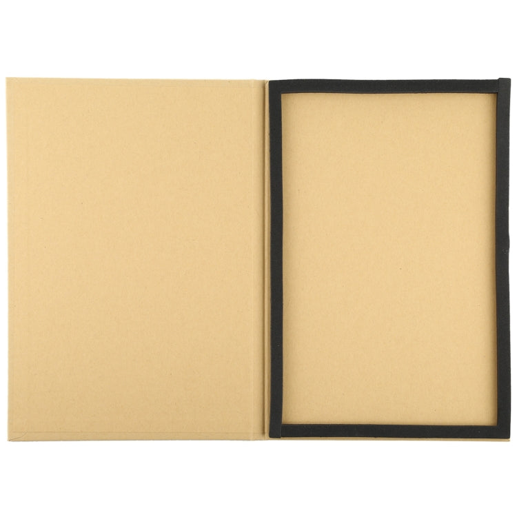 Tempered glass screen protector package with open black tray holding protective glass sheet