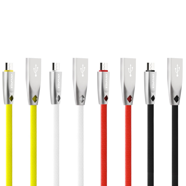 Assorted color USB to Micro-USB data cables with metallic connectors