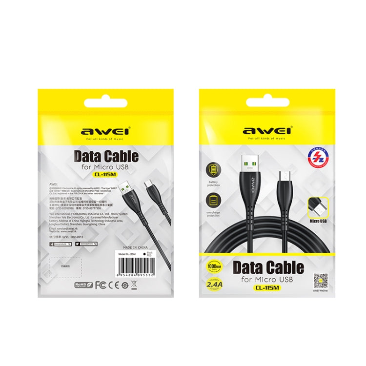 awei data charging cable package with USB to micro USB cable