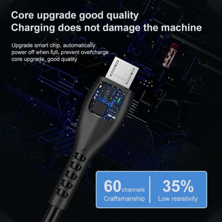 USB plug close-up on a USB to micro USB charging cable