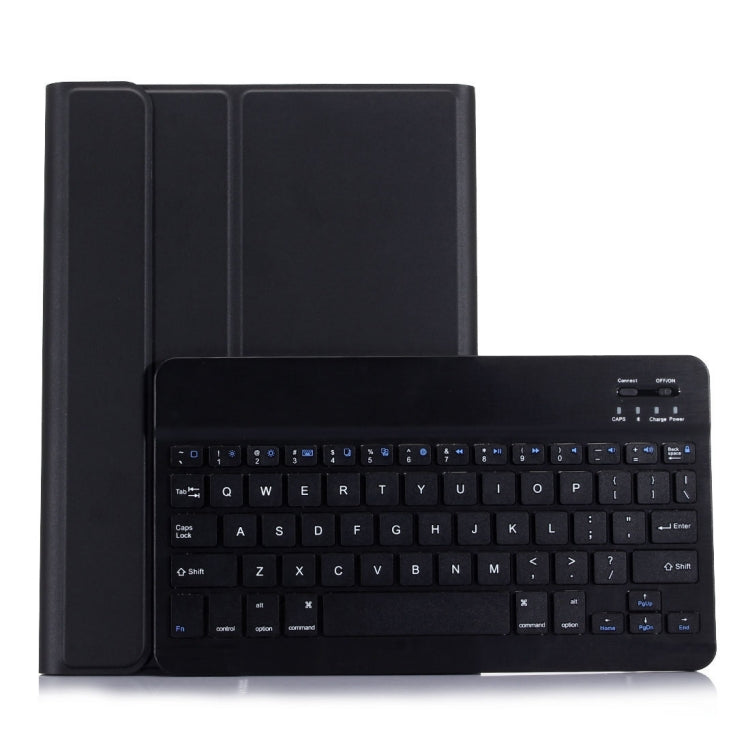 Detachable Bluetooth keyboard tablet case with stand and pen slot, black