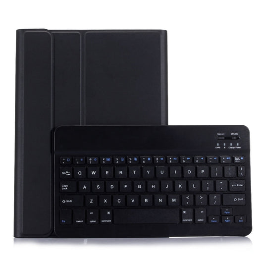 Detachable Bluetooth keyboard tablet case with stand and pen slot, black