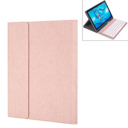 Pink tablet case with folio cover and center seam, for secure closed protection.