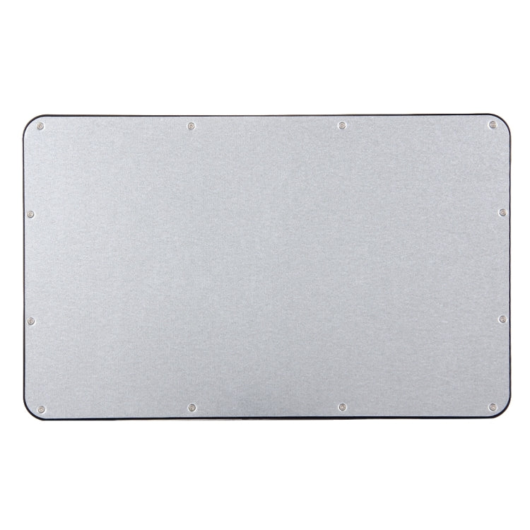 Gray back panel of a 9-inch Bluetooth keyboard with touch panel