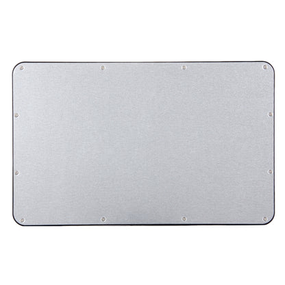 Gray back panel of a 9-inch Bluetooth keyboard with touch panel
