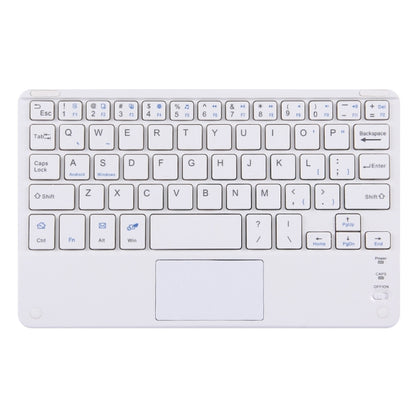 White Bluetooth keyboard with touch panel and full-size key layout for 9-inch tablets