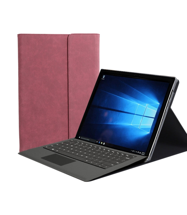 Red laptop sleeve case with folio-style cover and secure side seam, fits 12.3-inch