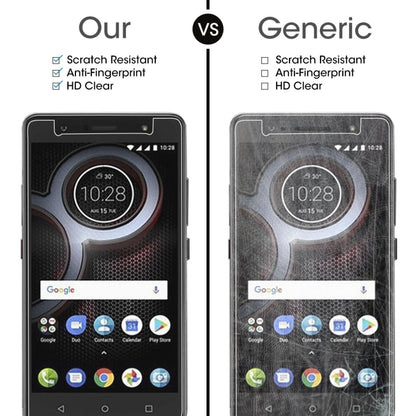 Tempered glass screen protector comparison on phone screen, clean edges