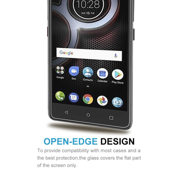 Tempered glass screen protector with open-edge design on phone front