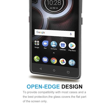Tempered glass screen protector with open-edge design on phone front