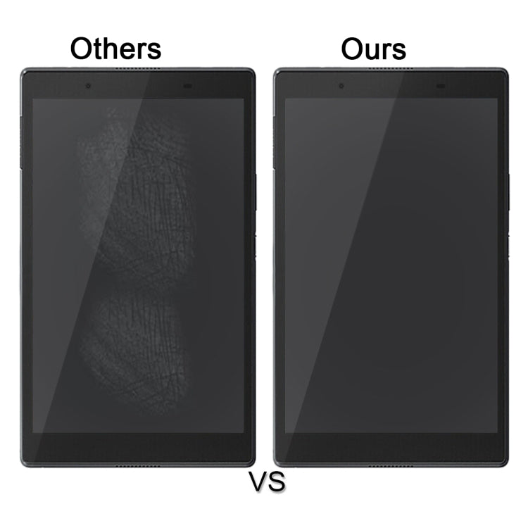Tablet screen protector tempered glass comparison, glare-free black display