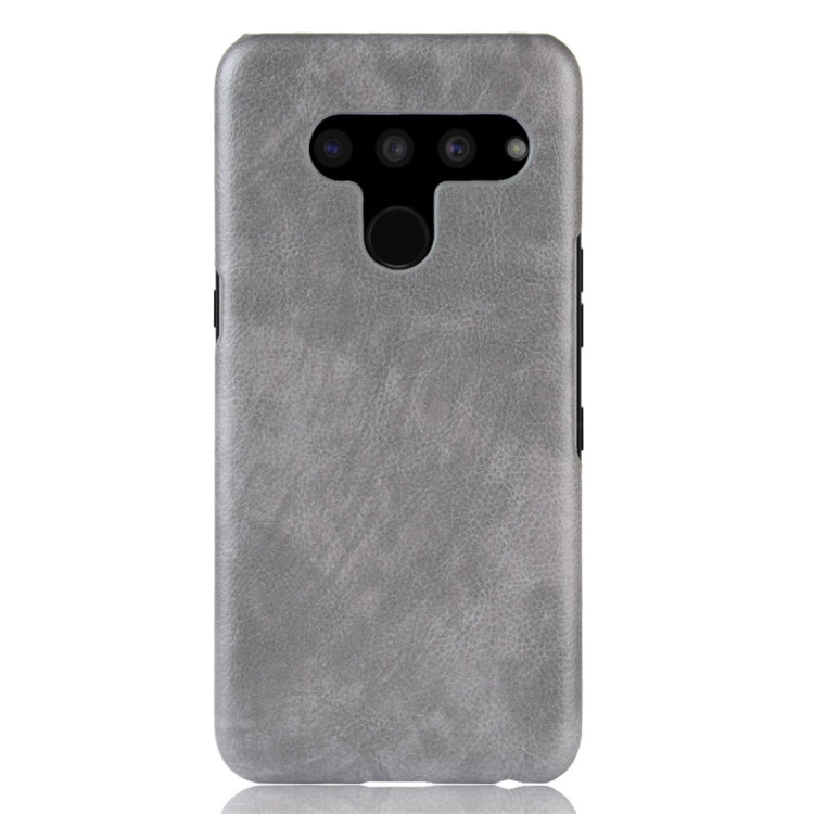 Grey litchi-texture protective case with camera and fingerprint cutouts