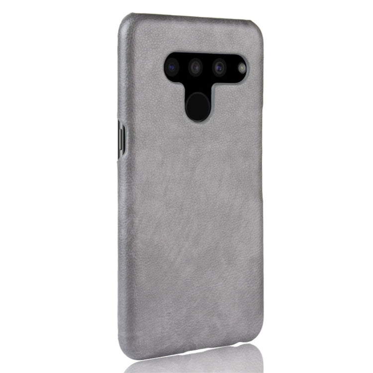 Grey litchi-texture protective case with camera and top speaker cutout