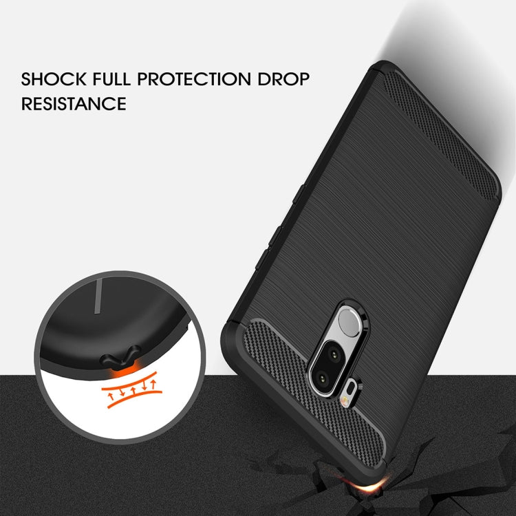 Shockproof TPU phone case for LG G7 ThinQ with rugged side bumper and textured back