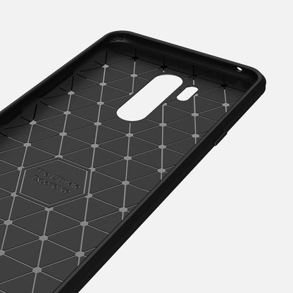 Shockproof TPU phone case for LG G7 ThinQ with grid-pattern interior and camera cutout