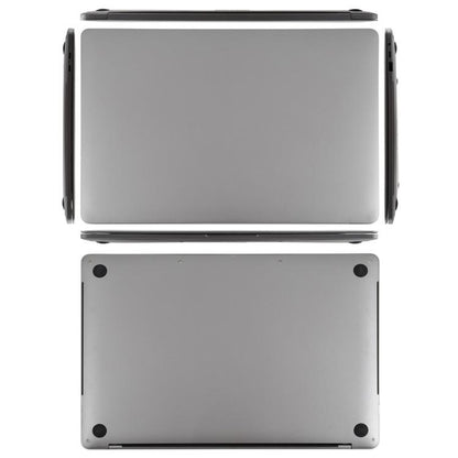 Two-sided laptop dummy model showing rear and bottom panels, gray finish