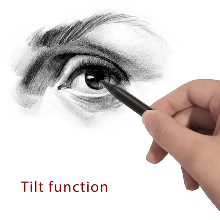 Black stylus pen drawing a sketch with fine pencil-like lines